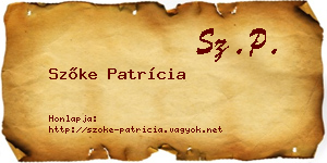 Szőke Patrícia névjegykártya