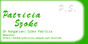 patricia szoke business card