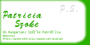 patricia szoke business card